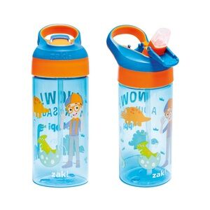 Kids Water Bottle - Blue and Orange 2 pack Blippi dinosaurs like new!